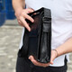 Сумка мессенджер 21.5x25x7 кожаная барсетка для мужчин Tiding Bag 35775 черная фото