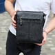 Сумка мессенджер 21.5x25x7 кожаная барсетка для мужчин Tiding Bag 35775 черная фото