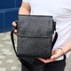 Сумка месенджер 21.5x25x7 шкіряна барсетка для чоловіків Tiding Bag 35775 чорна картинка, зображення, фото