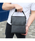 Сумка месенджер 21.5x25x7 шкіряна барсетка для чоловіків Tiding Bag 35775 чорна картинка, зображення, фото