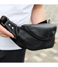 Бананка мужская нагрудная 14х29х8, вместительная сумка слинг для гаджетов TD-37698 черная фото, картинка, изображение