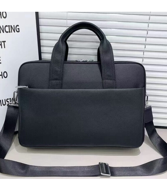 Кожаная мужская деловая сумка для ноутбука 40x27x10, офисный портфель Tiding Bag 56901, черный фото, картинка, изображение