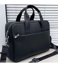 Кожаная мужская деловая сумка для ноутбука 40x27x10, офисный портфель Tiding Bag 56901, черный фото, картинка, изображение