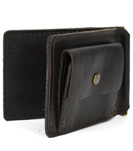 Затискач із монетницею шкіряний коричневий Наппа GC-hold2-3md TARWA фото, картинка, изображение