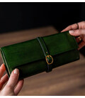 Шкіряний жіночий дорожній футляр для ювелірних виробів - Madame Bovary - Зелений колір - Time Resistance 5241001 картинка, зобра