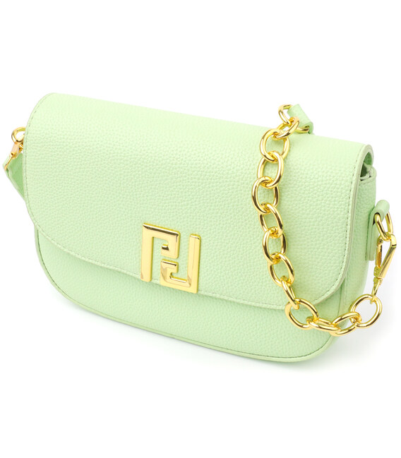 Напівкругла жіноча сумка з екошкіри Vintage sale_15148 Салатовий картинка, зображення, фото