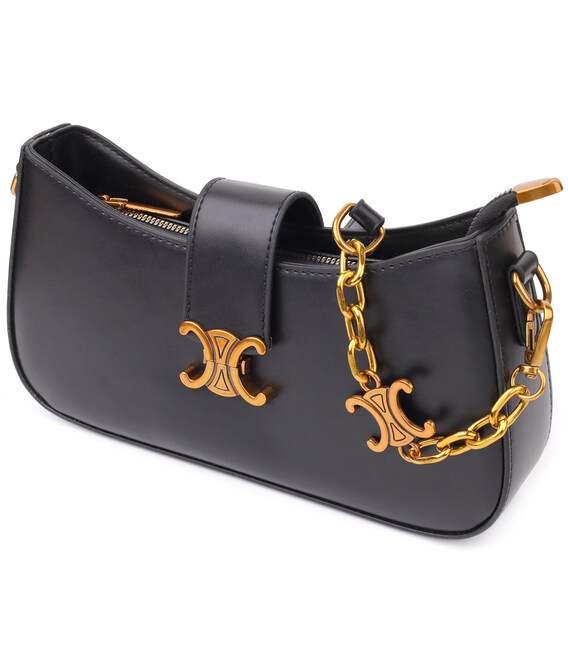 Жіноча елегантна сумка з екошкіри Vintage sale_15149 Чорний картинка, зображення, фото