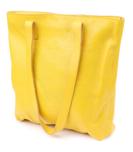 Вместительный женский шоппер из натуральной кожи Shvigel sale_15156 Желтый фото, картинка, изображение