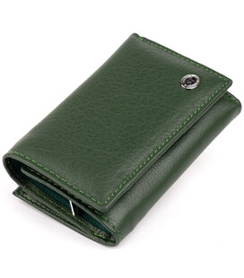 Горизонтальне портмоне зі шкіри унісекс на магніті ST Leather 19332 Зелене картинка, зображення, фото