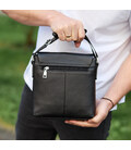 Шкіряна чоловіча сумка-месенджер 21х23х5.5, сумка планшет через плече Tiding Bag 48450 чорна картинка, зображення, фото