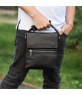 Шкіряна чоловіча сумка-месенджер 21х23х5.5, сумочка крос боді через плече чорна Tiding Bag 56230 картинка, зображення, фото