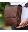 Барсетка с клапаном через плечо 24х20х6, мужская сумка с гладкой кожи Tiding Bag TD-81020 коричневая фото, картинка, изображение
