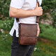 Барсетка з клапаном через плече 24х20х6, чоловіча сумка з гладкою шкірою Tiding Bag TD-81020 коричнева картинка, зображення, фот