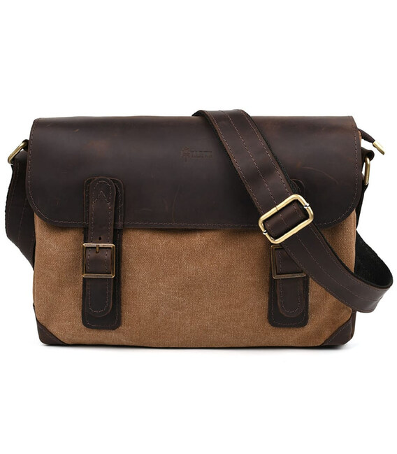 Чоловіча сумка через плече з канвасу та шкіри RCc-6002-3md TARWA фото, картинка, изображение