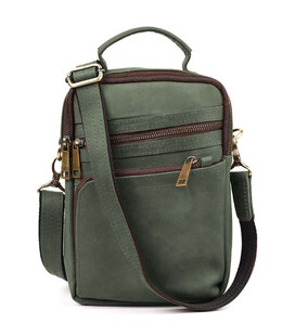 Сумка через плече з ручкою вертикальна TARWA RE-0120-4lx зелена крейзі картинка, зображення, фото