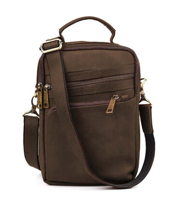 Сумка через плече з вертикальною ручкою TARWA RC-0120-4lx коричнева крейзі хорс картинка, зображення, фото