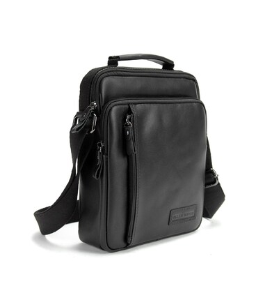 Черный мужской мессенджер в гладкой коже Ruff Ryder RR-9109A фото, картинка, изображение