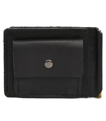 Затискач із монетницею шкіряний чорний Наппа GA-hold2-3md TARWA картинка, зображення, фото