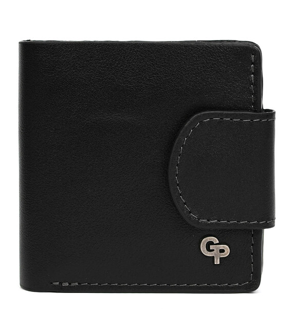 Портмоне з монетницею Grande Pelle 500610 чорне картинка, зображення, фото