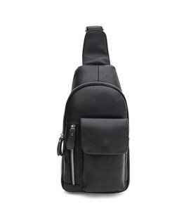 Мужской кожаный рюкзак через плечо Keizer K1219bl-black фото, картинка, изображение