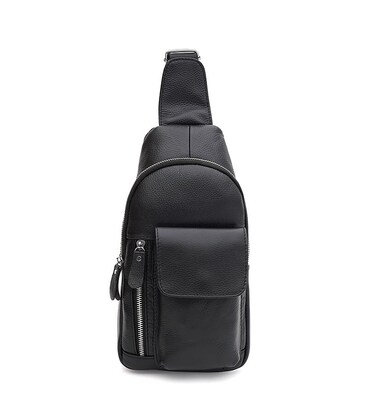 Чоловічий шкіряний рюкзак через плече Keizer K1219bl-black картинка, зображення, фото