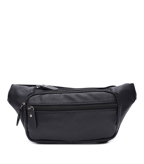 Чоловіча шкіряна поясна сумка Keizer K1039bl-black картинка, зображення, фото