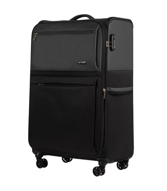 Валіза Wings LN01 велика L чорна-сіра 4 колесна - картинка, зображення, фото валізи