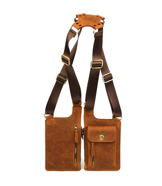 Сумка кобура TARWA RB-2202R-2203L подвійна коньячна фото, картинка, изображение