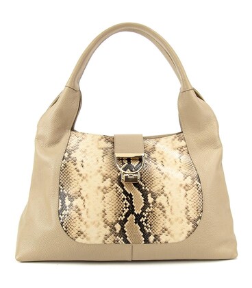 Женская вместительная кожаная сумка на плече с вставкой рептилияTavinchi CH-555WB-R фото, картинка, изображение