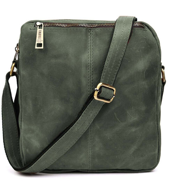 Сумка месенджер чоловіча вертикальна через плече TARWA Зелений RЕ-60121-3md фото, картинка, изображение