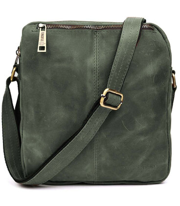 Сумка месенджер чоловіча вертикальна через плече TARWA Зелений RЕ-60121-3md фото, картинка, изображение