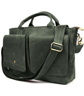 Сумка-портфель чоловіча на плече із ручками TARWA Зелений RЕ-3990-3md картинка, зображення, фото