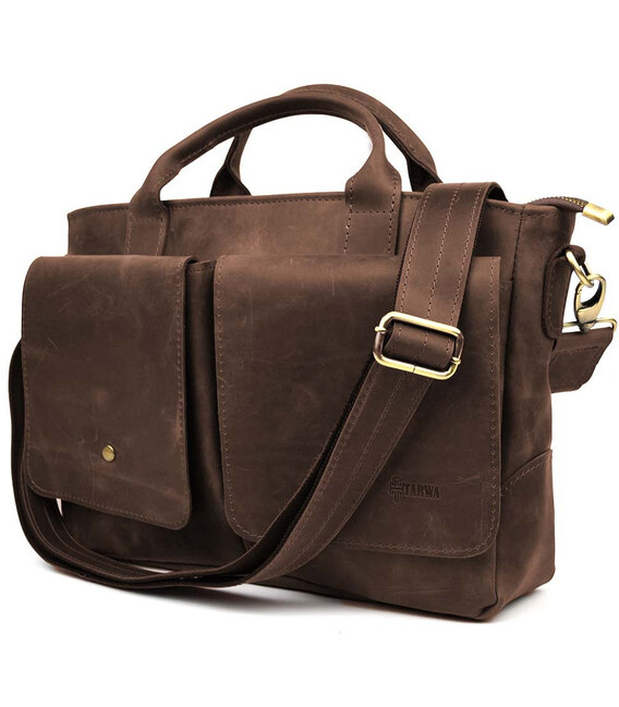 Сумка-портфель чоловіча на плече із ручками TARWA Коричневий RC-3990-3md картинка, зображення, фото