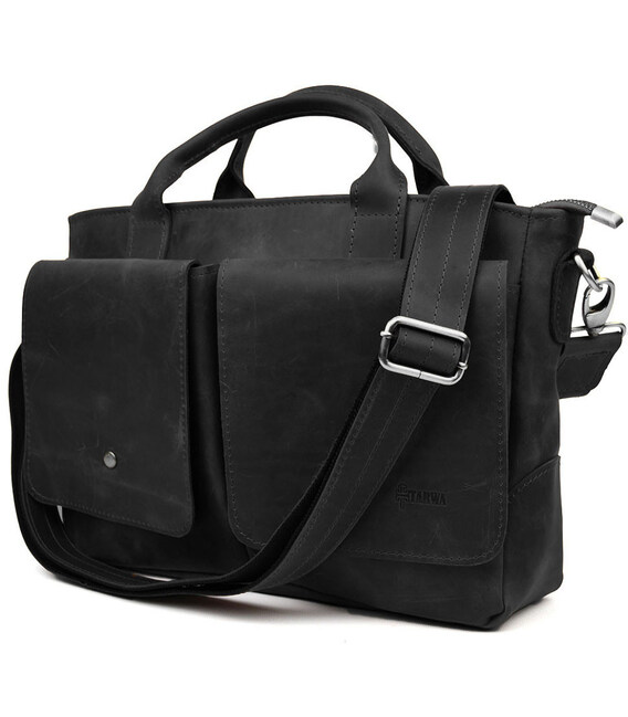 Сумка-портфель чоловіча на плече із ручками TARWA Чорний RА-3990-3md картинка, зображення, фото