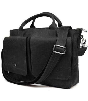 Сумка-портфель чоловіча на плече із ручками TARWA Чорний RА-3990-3md картинка, зображення, фото