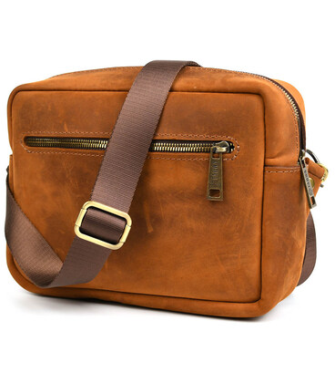 Шкіряна сумка через плече RB-7311-4lx TARWA коньячний крейзі хорс картинка, зображення, фото