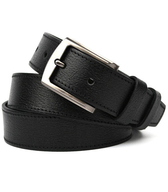 Ремінь чоловічий шкіряний чорний буйволова шкіра 35мм Limary sk350115 картинка, зображення, фото