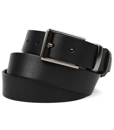 Ремінь чоловічий шкіряний чорний класичний 35мм Limary sk350101 картинка, зображення, фото