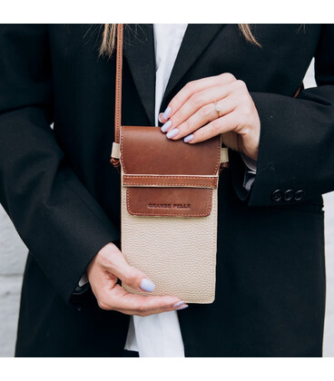 Міні сумка чохол для телефону, панч Grande Pelle 70374323 комбінована картинка, зображення, фото