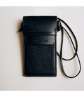 Міні сумка чохол для телефону, панч Grande Pelle 70371010 чорна фото, картинка, изображение