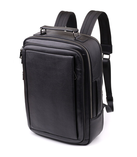 Багатофункціональний рюкзак для чоловіків з натуральної шкіри Vintage 23044 Чорний картинка, зображення, фото
