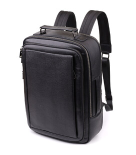 Багатофункціональний рюкзак для чоловіків з натуральної шкіри Vintage 23044 Чорний картинка, зображення, фото