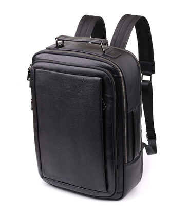 Многофункциональный рюкзак для мужчин из натуральной кожи Vintage 23044 Черный фото, картинка, изображение