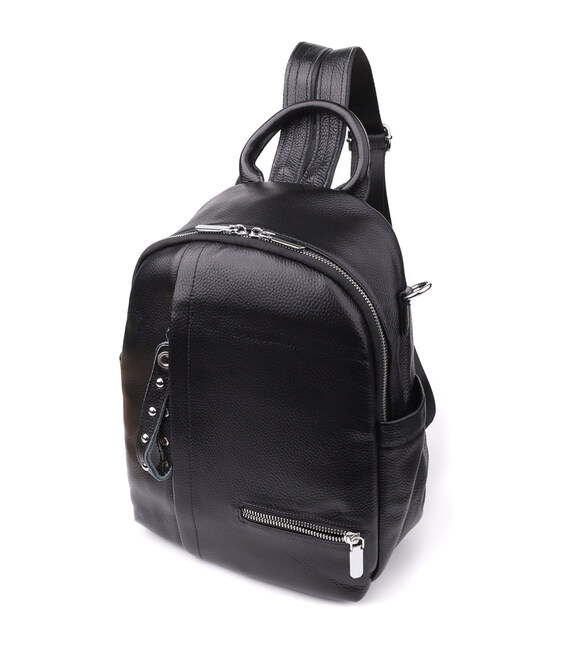 Жіночий рюкзак з натуральної шкіри Vintage 23055 Чорний картинка, зображення, фото