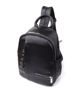 Жіночий рюкзак з натуральної шкіри Vintage 23055 Чорний картинка, зображення, фото