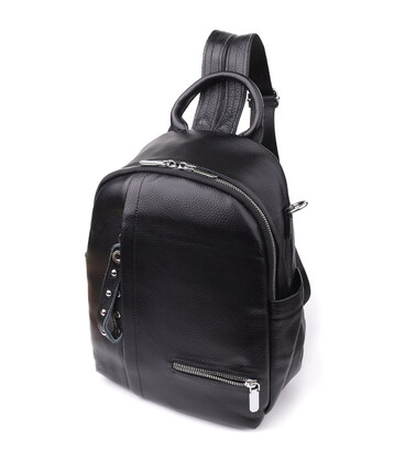 Жіночий рюкзак з натуральної шкіри Vintage 23055 Чорний картинка, зображення, фото