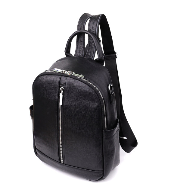 Жіночий рюкзак з натуральної шкіри Vintage 23057 Чорний картинка, зображення, фото