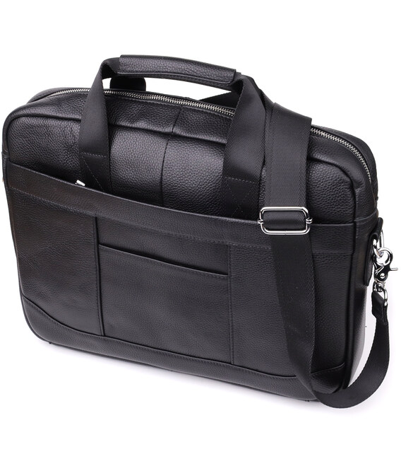 Діловий портфель для чоловіків із натуральної шкіри Vintage 23039 Чорний картинка, зображення, фото