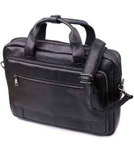 Вместительный портфель для мужчин из натуральной кожи Vintage 23043 Черный фото, картинка, изображение