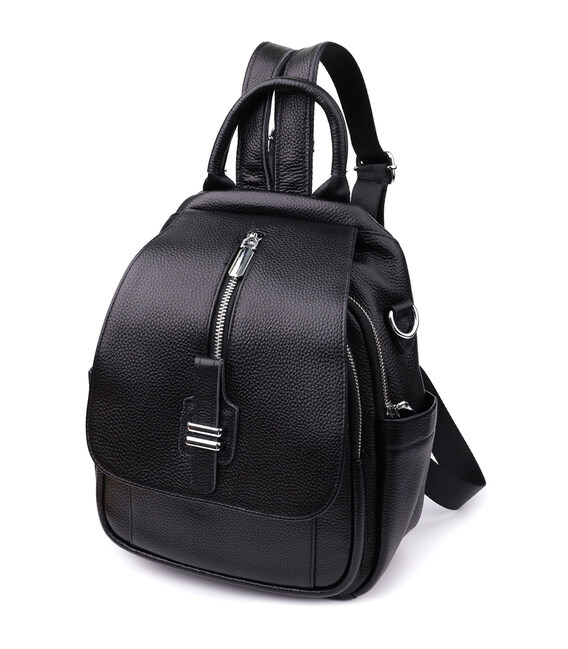 Жіночий рюкзак з натуральної шкіри Vintage 23058 Чорний картинка, зображення, фото